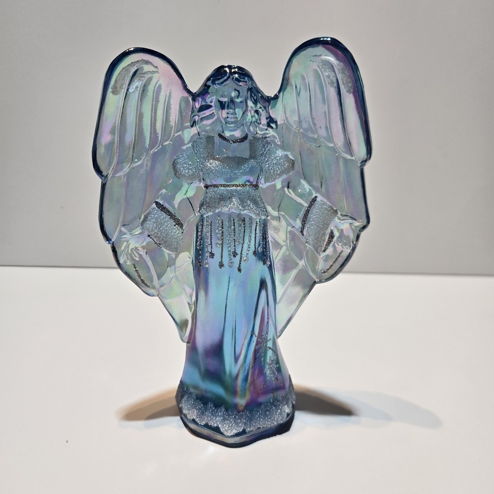 Vintage Shelley Fenton Gloria Ice Blue Iridescent Angel Signed Artist R Buskirk